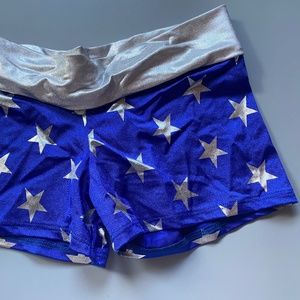 Blue & Silver Star Shorts - Girls